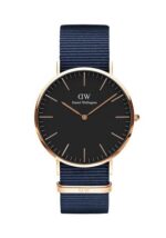 Daniel Wellington Classic DW00100277 Unisex 40mm Time-Only Quartz Watch - Black Dial, Blue Nylon Strap