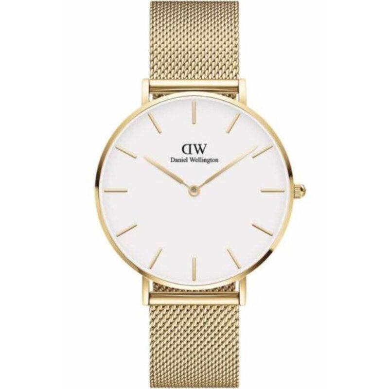 DW00100346 Daniel Wellington Petite Evergold DW00100346 Women's 36mm Gold Quartz Watch - White Dial, Gold Stainless Steel Mesh Bracelet