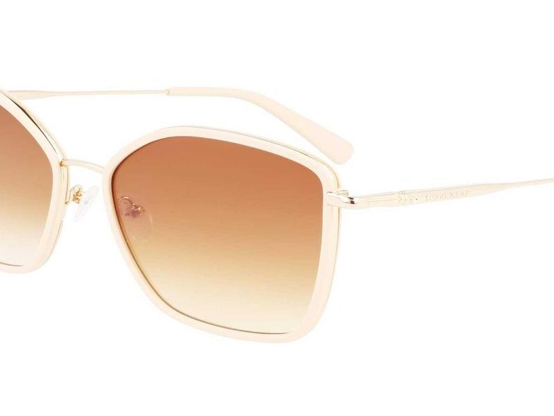 Longchamp Women's LO685S Gold Ivory/Brown Shaded Sunglasses