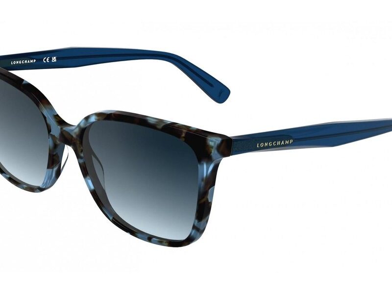 Longchamp Women's LO807S Azure Havana/Blue Shaded Sunglasses