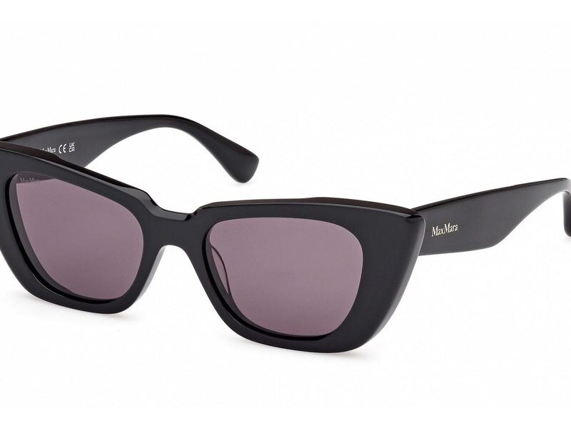 Max Mara Unisex MM0099 Shiny Black/Smoke Sunglasses