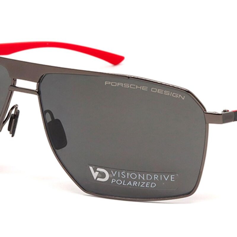 Porsche Design P8977 Dark Grey Red/Smoke Polarized Sunglasses