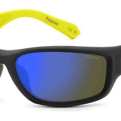 Polaroid Men's PLD 2166/ATP/S Black Yellow/ Blue Mirror Polarized Sunglasses
