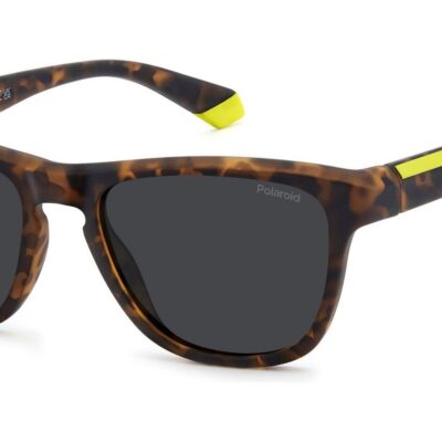 Polaroid Men's PLD 2168/S Matte Brown Havana Yellow/ Grey Polarized Sunglasses