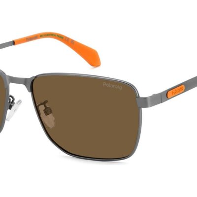 Polaroid Men's PLD 2171/G/S/X Matte Dark Ruthenium Orange/ Bronze Polarized Sunglasses