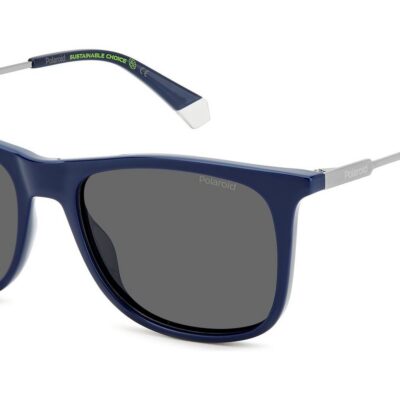Polaroid Men's PLD 4145/S/X Blue/Grey Polarized Sunglasses
