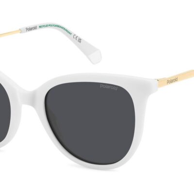 Polaroid Women's PLD 4184/S/X White/ Grey Polarized Sunglasses