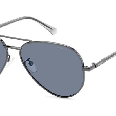 Polaroid Men's PLD 4186/G/S/X Black Dark Ruthenium/ Blue Polarized Sunglasses