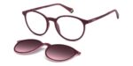 Polaroid Men's PLD 6137/CS Plum + Plum/Violet Clip-On Sunglasses