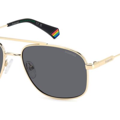 Polaroid Men's PLD 6235/S/X Gold Grey/ Grey Polarized Sunglasses