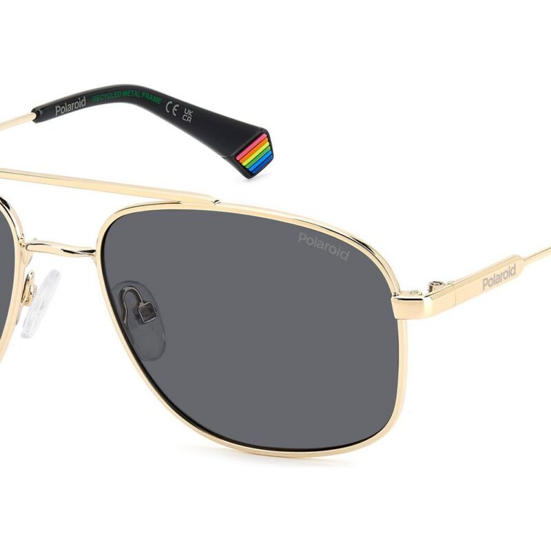 Polaroid Men's PLD 6235/S/X Gold Grey/ Grey Polarized Sunglasses Polaroid Men's PLD 6235/S/X Gold Grey/ Grey Polarized Sunglasses