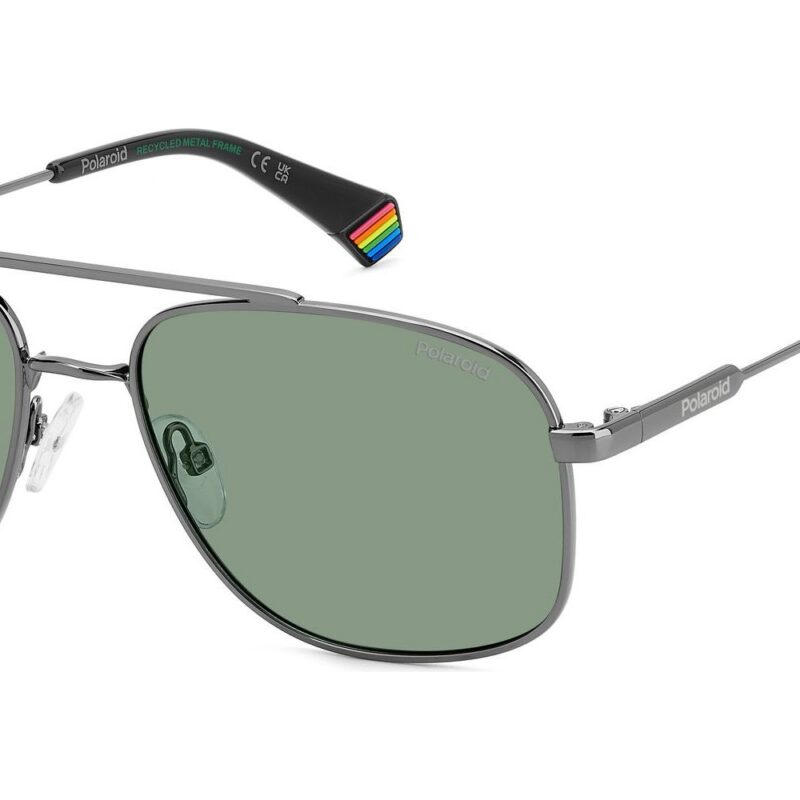Polaroid Men's PLD 6235/S/X Dark Ruthenium Green/ Green Polarized Sunglasses