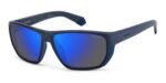 Polaroid Men's PLD 7057/S Matte Blue/Blue Mirrored Sunglasses