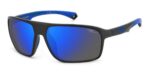 Polaroid Men's PLD 7058/S Matte Black Blue/ Blue Mirror Polarized Sunglasses
