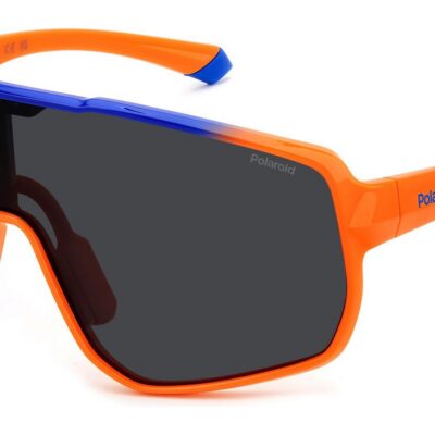 Polaroid Men's PLD 7060/S Orange Blue/Grey Polarized Sunglasses