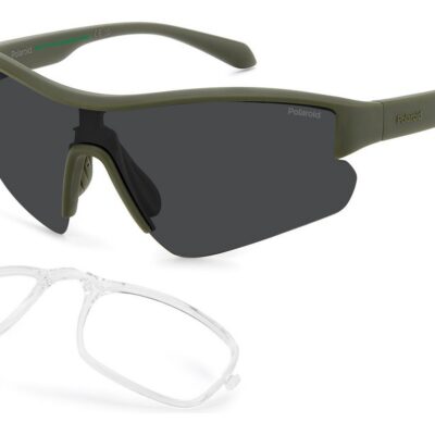 Polaroid Men's PLD 7061/CI/S Matte Green/Grey Polarized Sunglasses