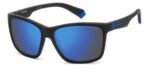 Polaroid Kids' PLD 8057/S JUNIOR Matte Black/Light Blue Shaded Sunglasses