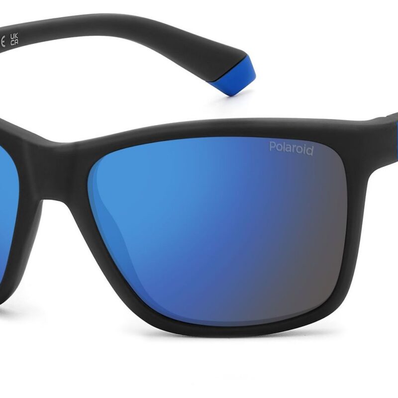 Polaroid Kids' PLD 8057/S JUNIOR Matte Black/Light Blue Shaded Sunglasses Polaroid Kids' PLD 8057/S JUNIOR Matte Black/Light Blue Shaded Sunglasses