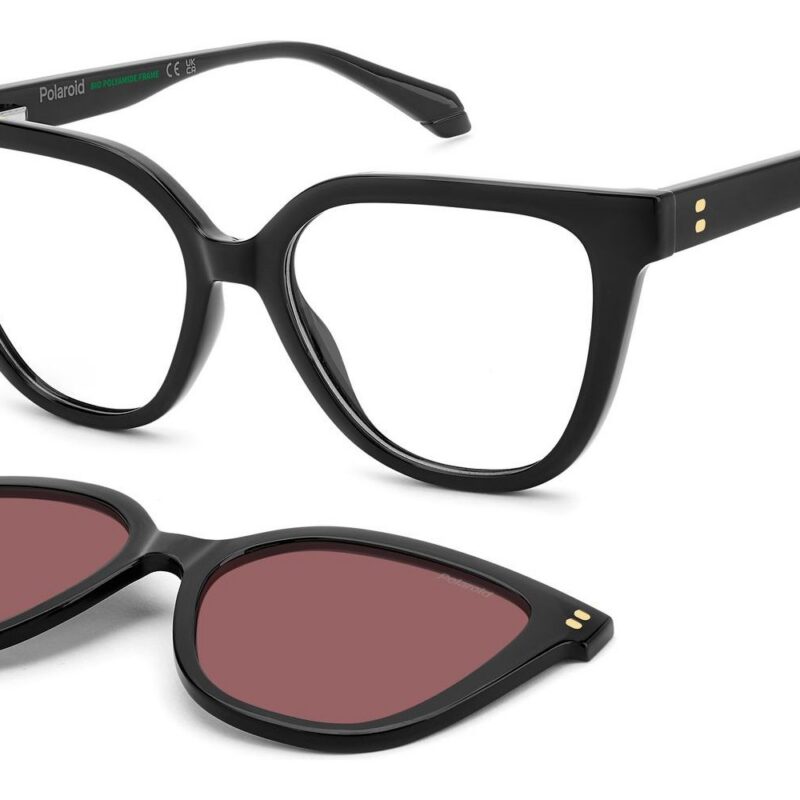 Polaroid Women's PLD D596/C Black/Brown Polarized Clip On Sunglasses Polaroid Women's PLD D596/C Black/Brown Polarized Clip On Sunglasses