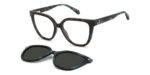 Polaroid Women's PLD D596/C Teal Havana/ Grey Polarized Clip On Sunglasses