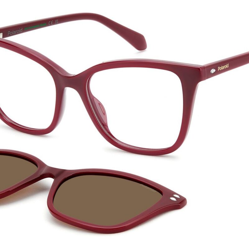 Polaroid Women's PLD D603/C Cherry/ Bronze Polarized Clip On Sunglasses Polaroid Women's PLD D603/C Cherry/ Bronze Polarized Clip On Sunglasses