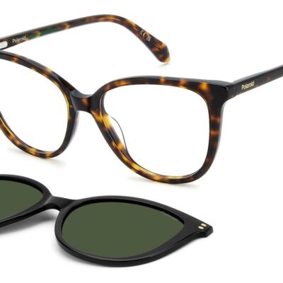 Polaroid Women's PLD D605/C Havana/ Green Polarized Sunglasses