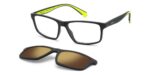Polaroid Men's PLD D622/C Matte Black Yellow/Grey Gold Multilayer Polarized Clip On Sunglasses