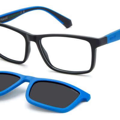 Polaroid PLD D854/C Matte Black/ Grey Polarized Clip On Sunglasses