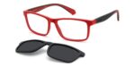 Polaroid PLD D854/C Matte Red/ Grey Polarized Clip On Sunglasses
