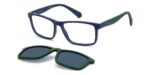 Polaroid PLD D854/C Matte Blue + Blue Polarized Clip On Sunglasses
