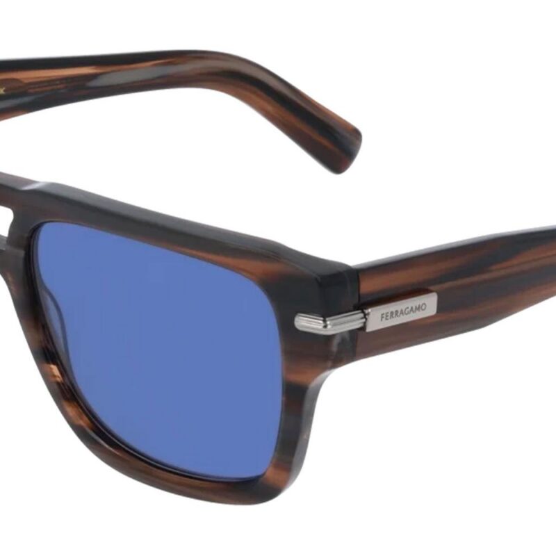 Salvatore Ferragamo SF2070S Striped Brown/Blue Sunglasses