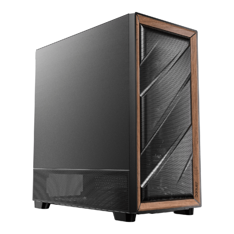 Antec FLUX SE E-ATX, ATX, Micro-ATX, ITX Mid-Tower Gaming Chassis Wood Front Panel- Black