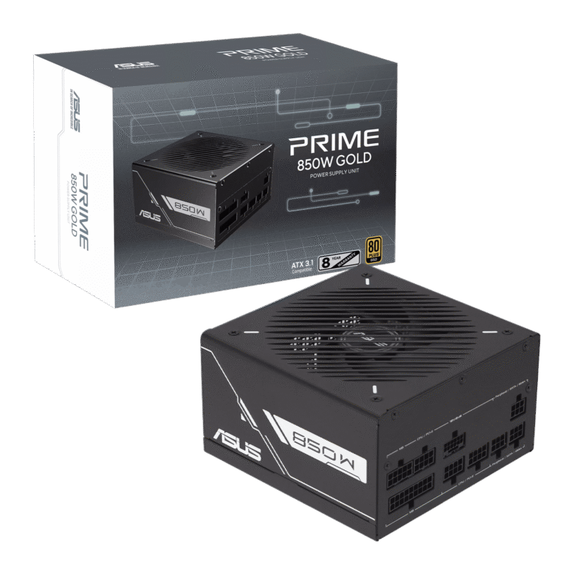 ASUS Prime 850W 80PLUS Gold Black Edition PCIe 5.0 Modular Power Supply ASUS Prime 850W 80PLUS Gold Black Edition PCIe 5.0 Modular Power Supply