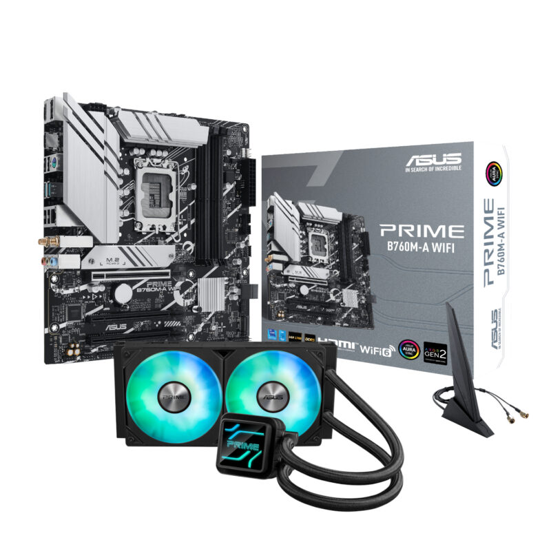 Asus PRIME B760M-A WIFI LGA1700 and Asus Prime LC 240 ARGB Liquid CPU Cooler Bundle Asus PRIME B760M-A WIFI LGA1700 and Asus Prime LC 240 ARGB Liquid CPU Cooler Bundle