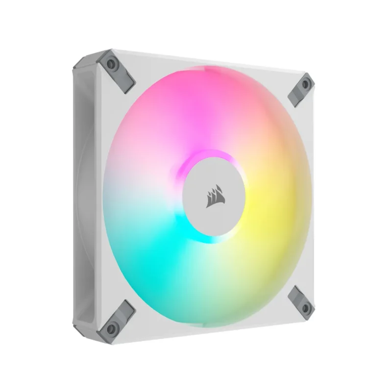 Corsair AF ELITE Series, AF140 RGB ELITE WHITE, 140mm Fluid Dynamic RGB Fan with AirGuide, Single Pack