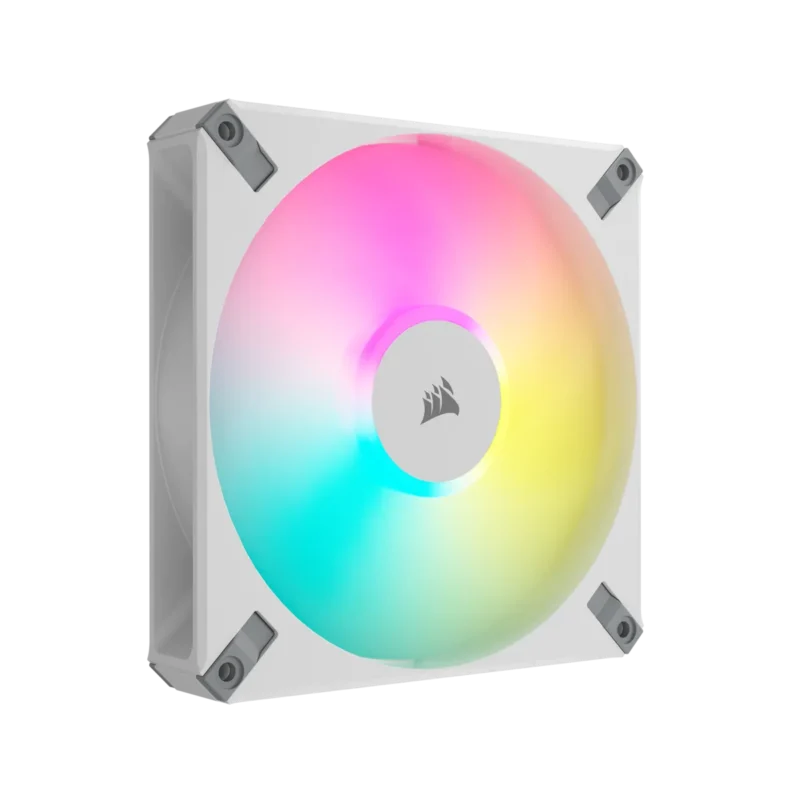Corsair AF ELITE Series, AF140 RGB ELITE WHITE, 140mm Fluid Dynamic RGB Fan with AirGuide, Single Pack