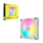 Corsair AF ELITE Series, AF140 RGB ELITE WHITE, 140mm Fluid Dynamic RGB Fan with AirGuide, Single Pack