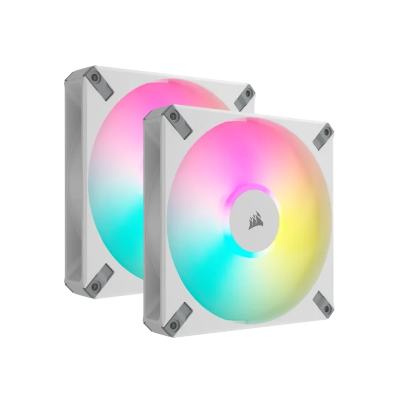 Corsair AF ELITE Series, AF140 RGB ELITE WHITE, 140mm Fluid Dynamic RGB Fan with AirGuide
