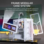 Corsair FRAME 4000D RS WOOD Modular High Airflow Mid-Tower PC Case – White