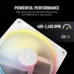 Corsair LX-R RGB Series, iCUE LINK LX120-R RGB White, 120mm RGB Fan, Single Fan