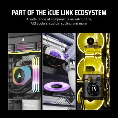 Corsair LX-R RGB Series, iCUE LINK LX120-R RGB White, 120mm RGB Fan, Single Fan