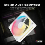Corsair LX-R RGB Series, iCUE LINK LX120-R RGB White, 120mm RGB Fan, Single Fan