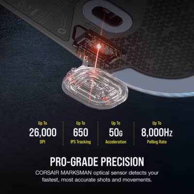 Corsair M75 Lightweight RGB Gaming Mouse, Black, 26000 DPI