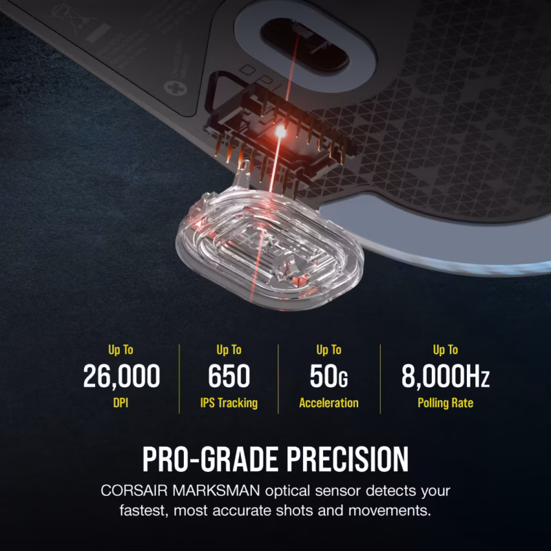Corsair M75 Lightweight RGB Gaming Mouse, Black, 26000 DPI