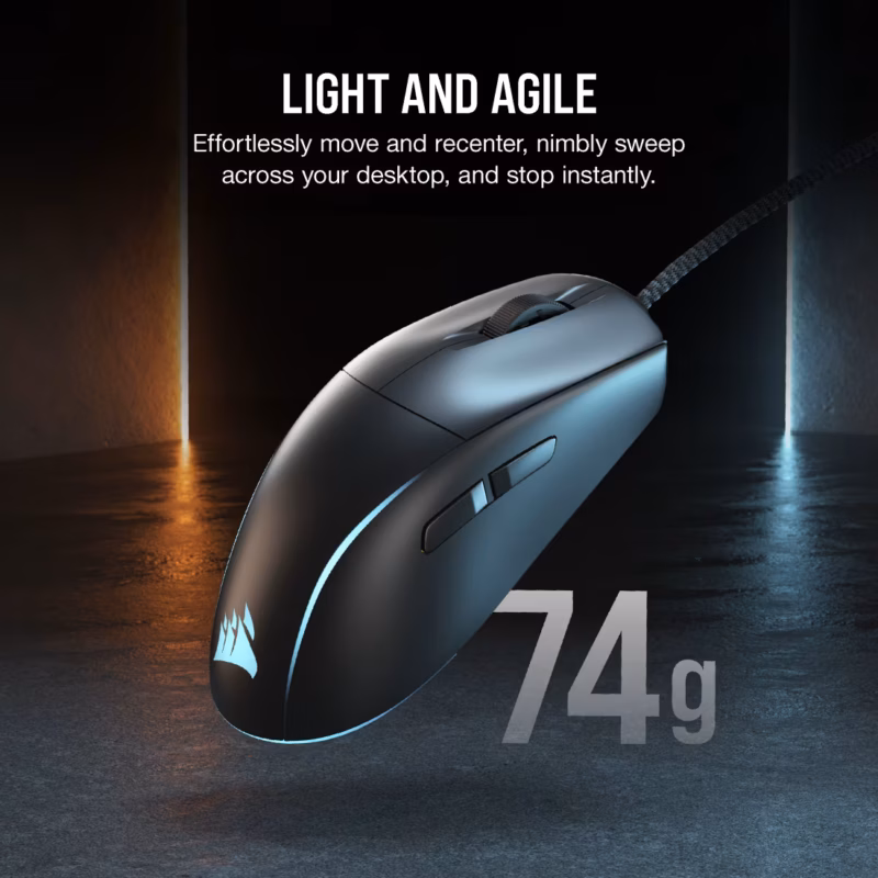 Corsair M75 Lightweight RGB Gaming Mouse, Black, 26000 DPI