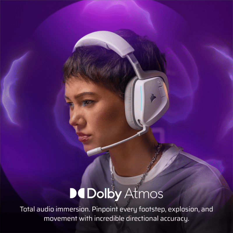 Corsair VOID Wireless v2 Gaming Headset, 2.4GHz/Bluetooth, Dolby Atmos, PC/Playstation, Mobile, White