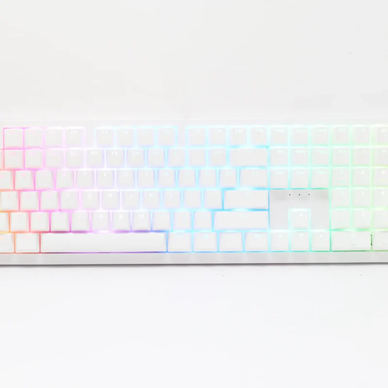 Ducky Keyboard Zero 6108 100% Mechanical Wireless Keyboard, RGB, USB 2.0 / 2.4GHz / BT - White – Red