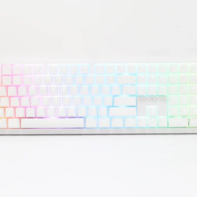 Ducky Keyboard Zero 6108 100% Mechanical Wireless Keyboard, RGB, USB 2.0 / 2.4GHz / BT - White – Blue