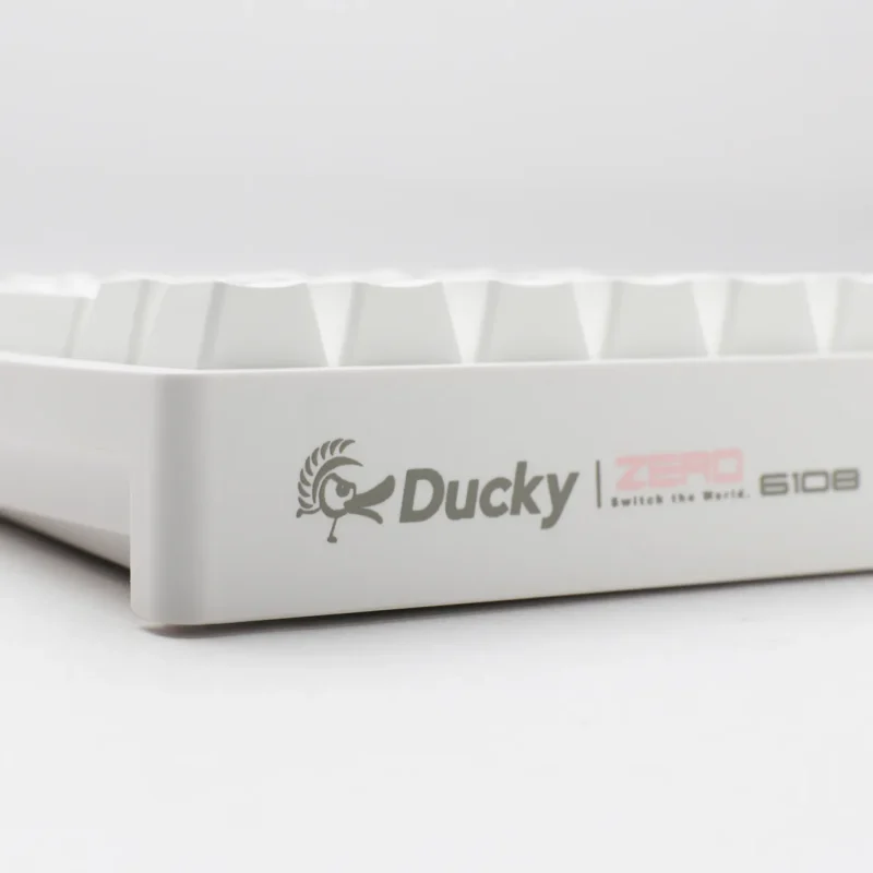 Ducky Keyboard Zero 6108 100% Mechanical Wireless Keyboard, RGB, USB 2.0 / 2.4GHz / BT - White – Red