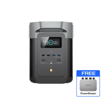 EcoFlow DELTA 2 Portable Power Station – 1024Wh LiFePO4 Battery, 1800W AC Output, X-Stream Fast Charging